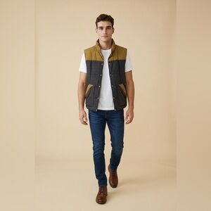 H&M L.O.G.G Mount Celestine Sharpa Pinstripes Vest Wool Blend Mens Size XL